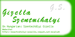 gizella szentmihalyi business card